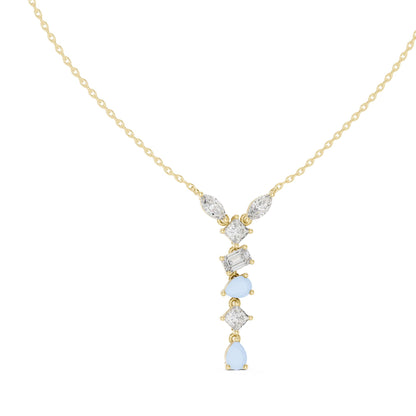 Round Lab Grown Diamond Side-Stone Pendant