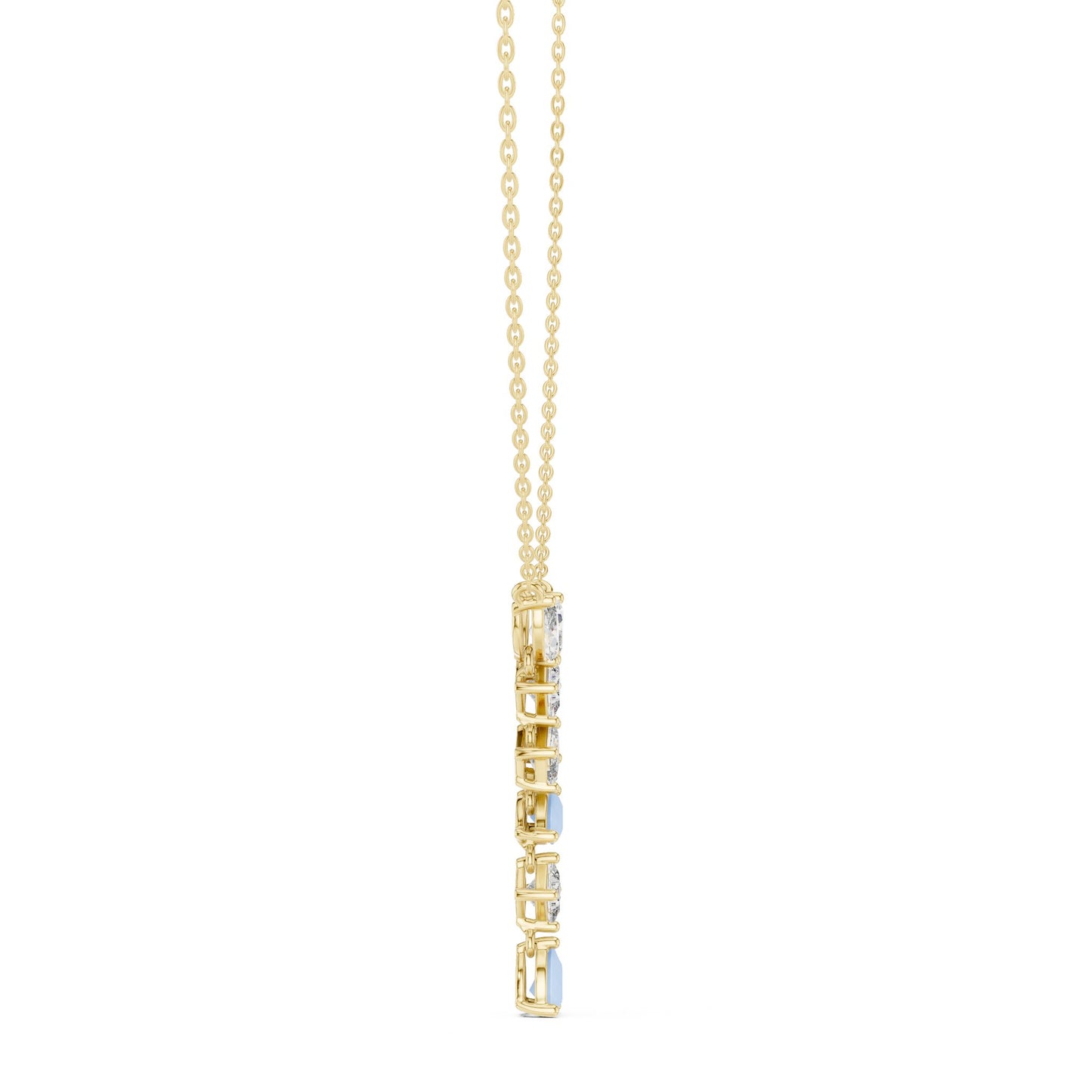 Round Lab Grown Diamond Side-Stone Pendant