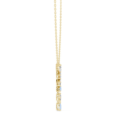 Round Lab Grown Diamond Side-Stone Pendant