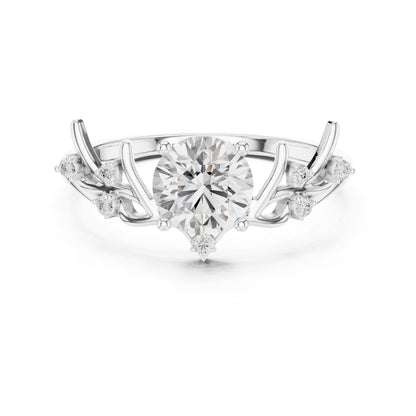 Women's Round Lab Grown Diamond Side-Stone Ring