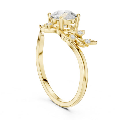 Women's Round Lab Grown Diamond Side-Stone Ring
