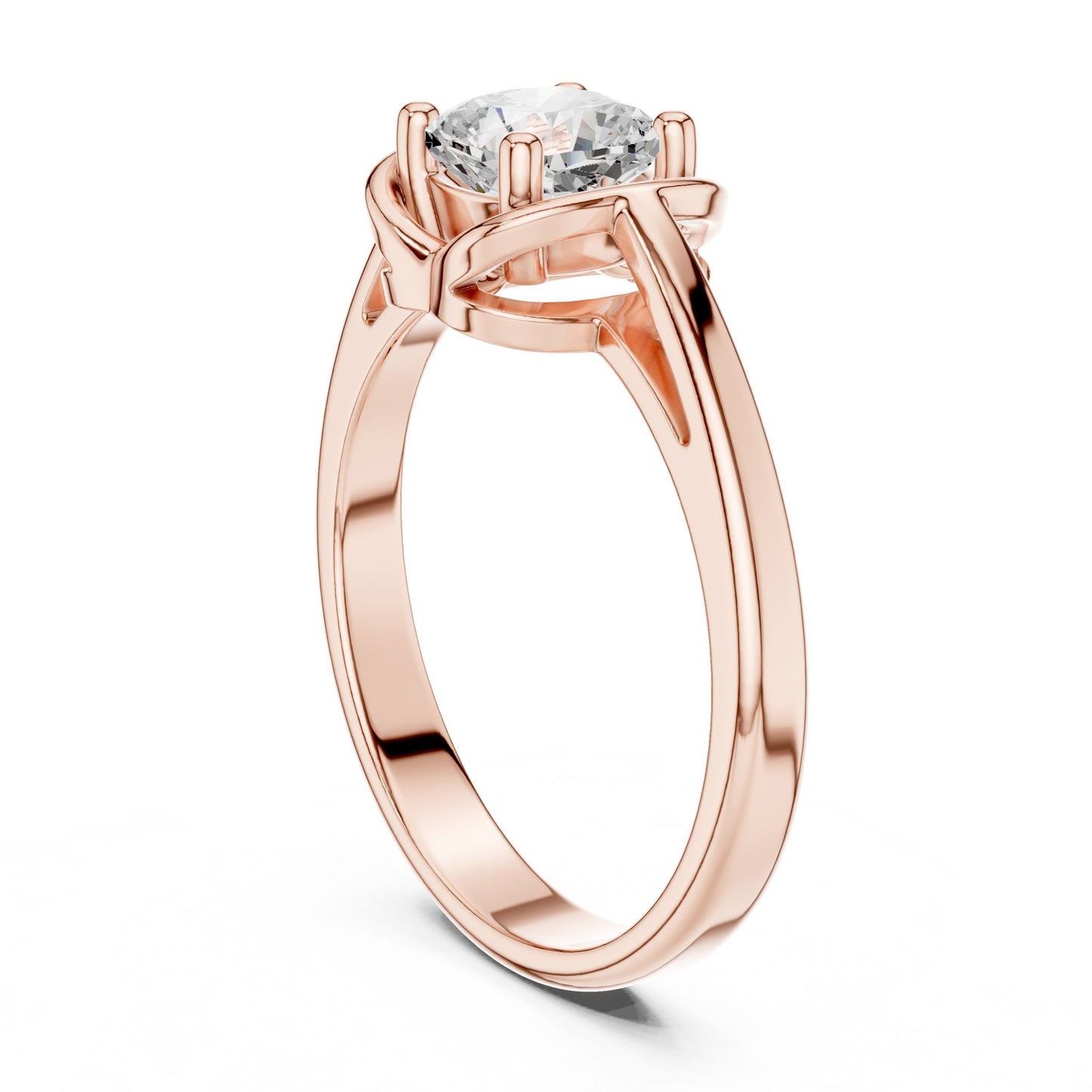 Round Lab Grown Diamond Solitaire Engagement Ring