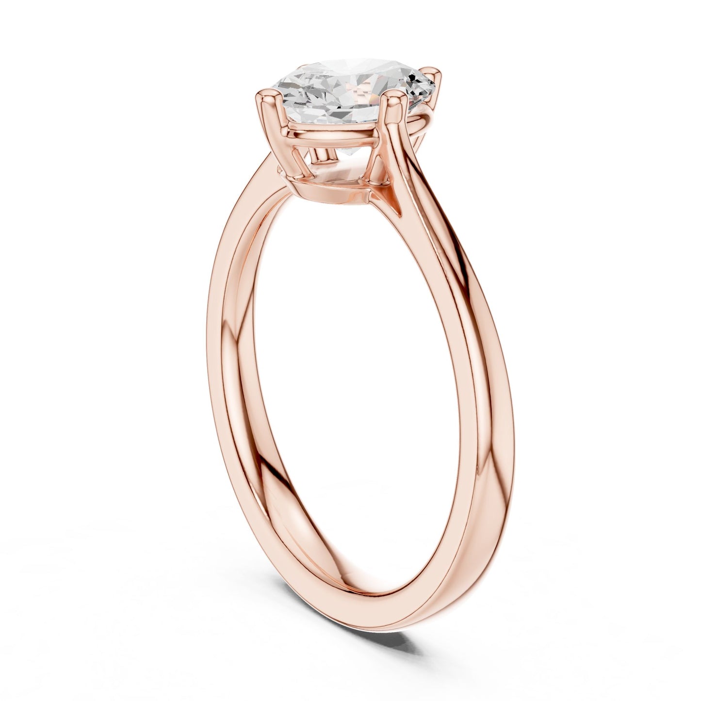 Round Lab Grown Diamond Solitaire Engagement Ring