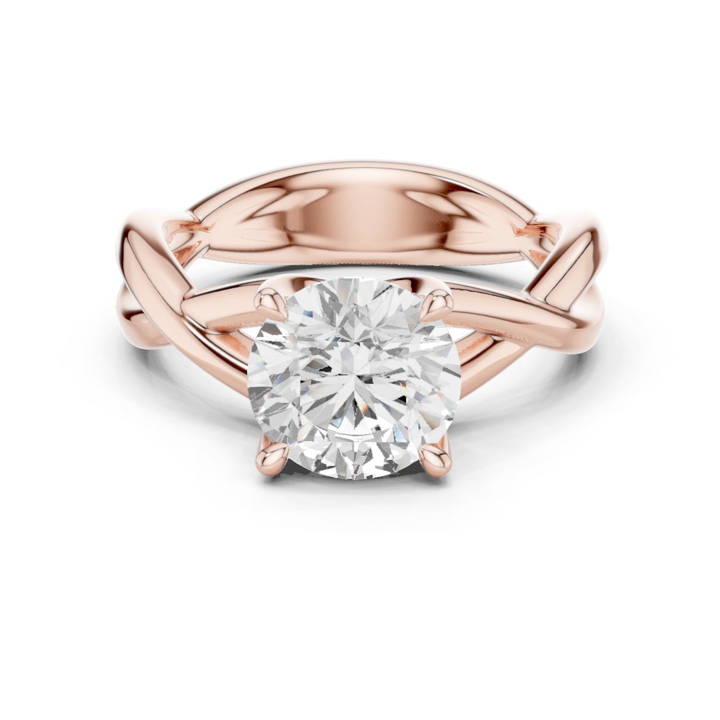 Round Lab Grown Diamond Solitaire Engagement Ring