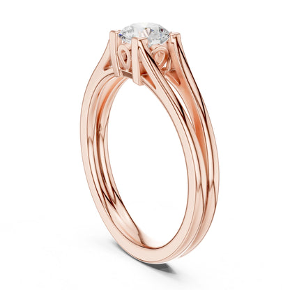 Round Lab Grown Diamond Solitaire Engagement Ring