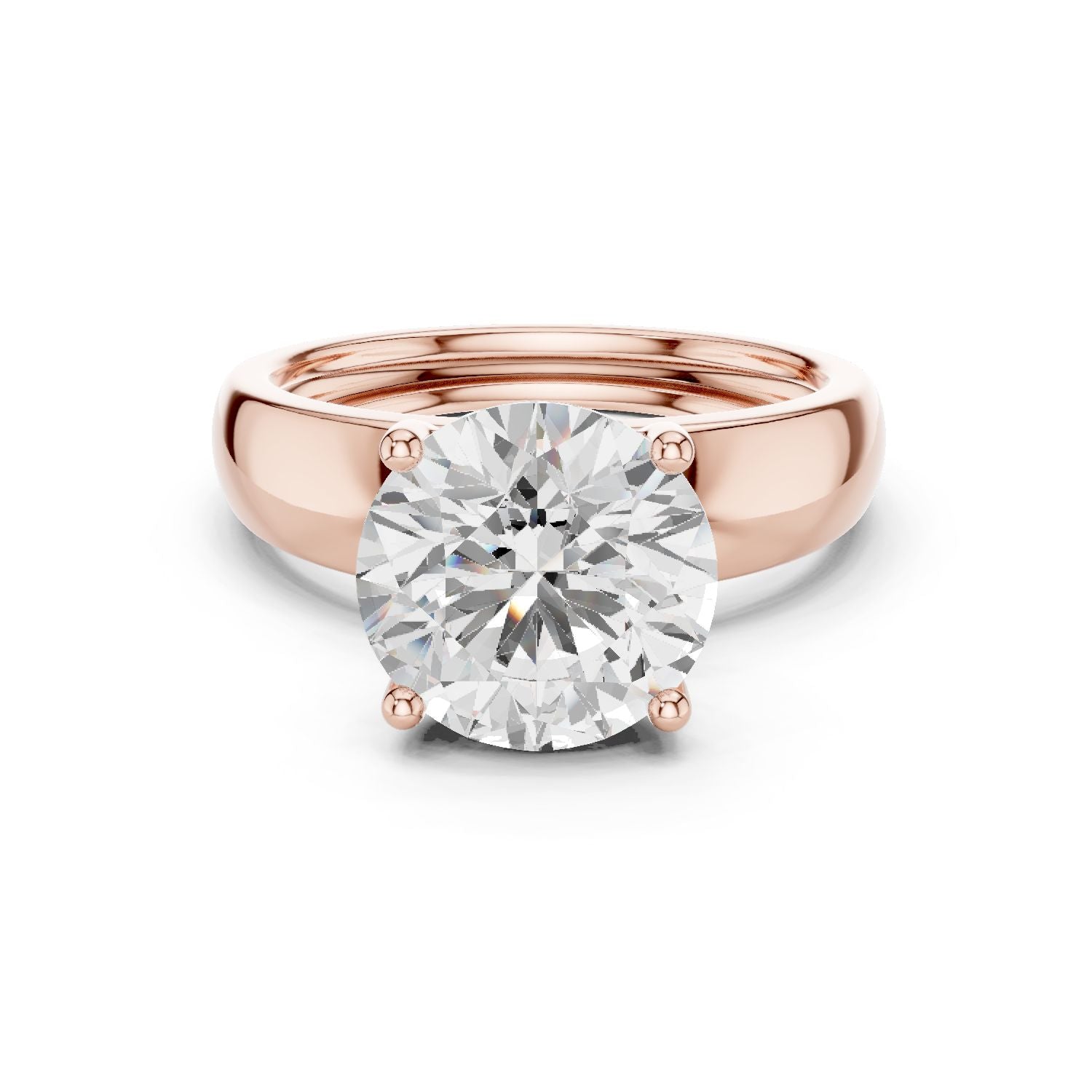 Round Lab Grown Diamond Solitaire Engagement Ring