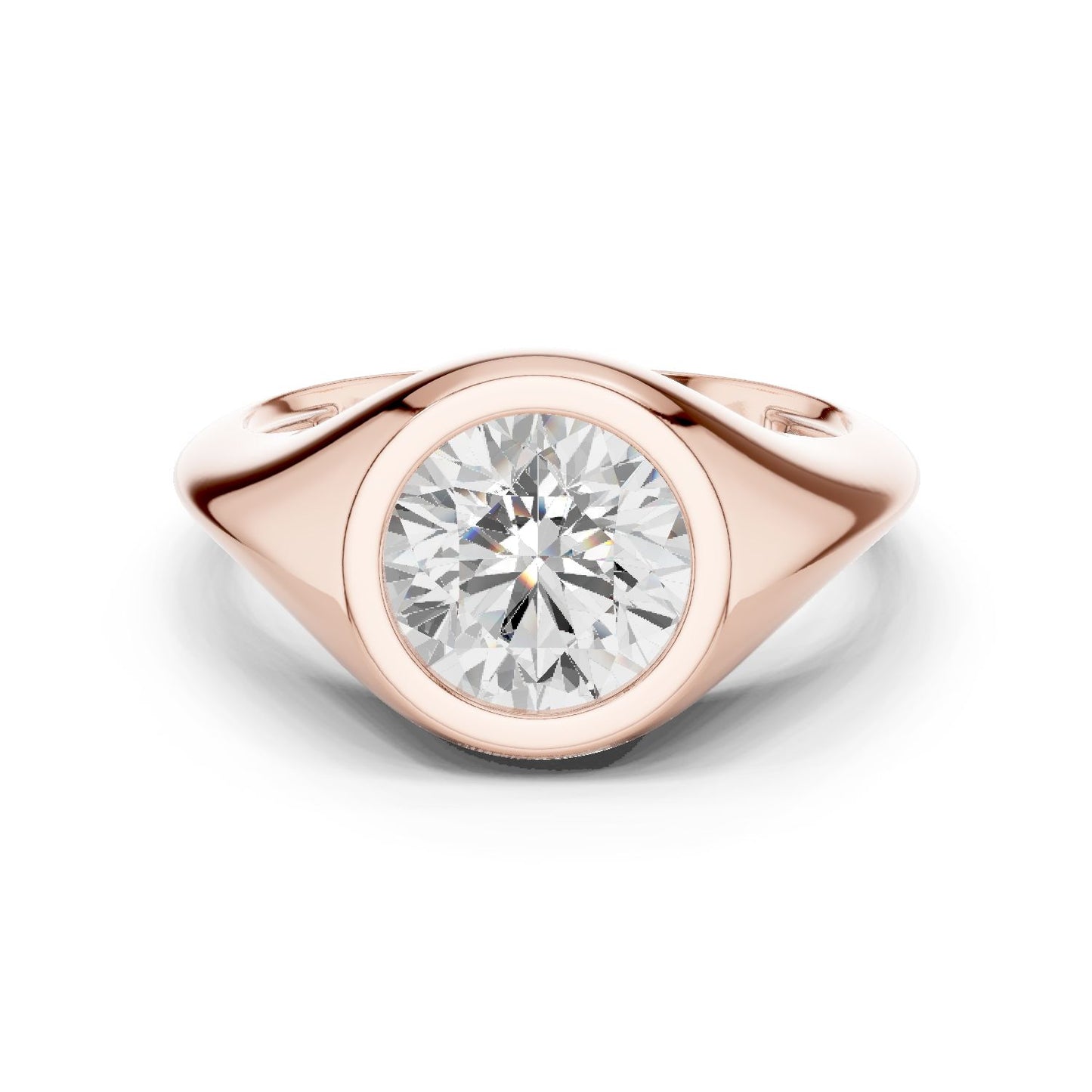 Round Lab Grown Diamond Solitaire Engagement Ring
