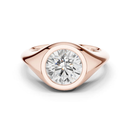 Round Lab Grown Diamond Solitaire Engagement Ring