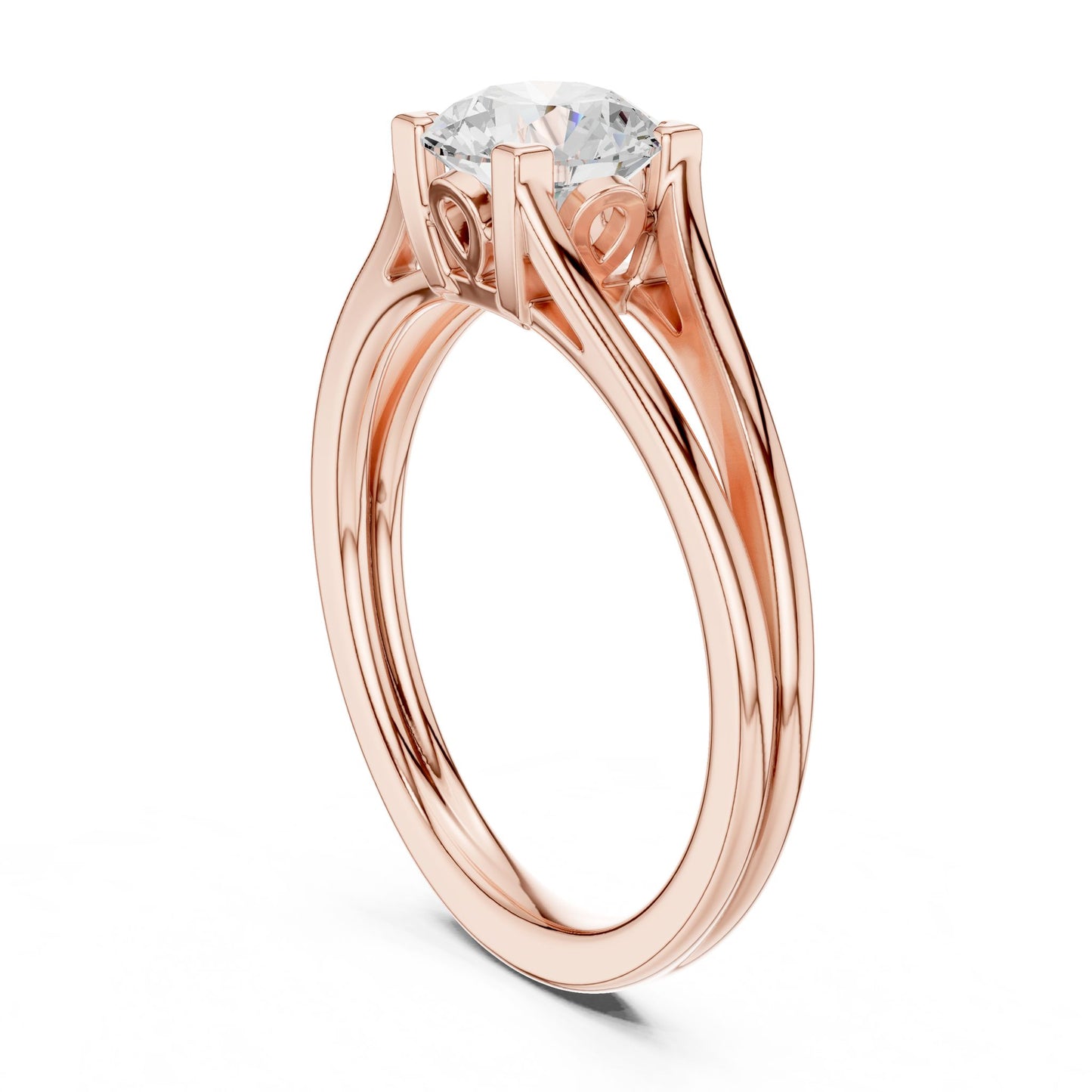 Round Lab Grown Diamond Solitaire Engagement Ring