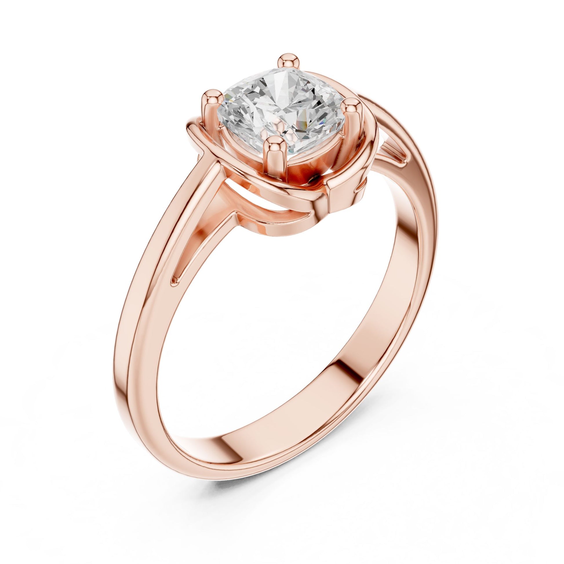 Round Lab Grown Diamond Solitaire Engagement Ring
