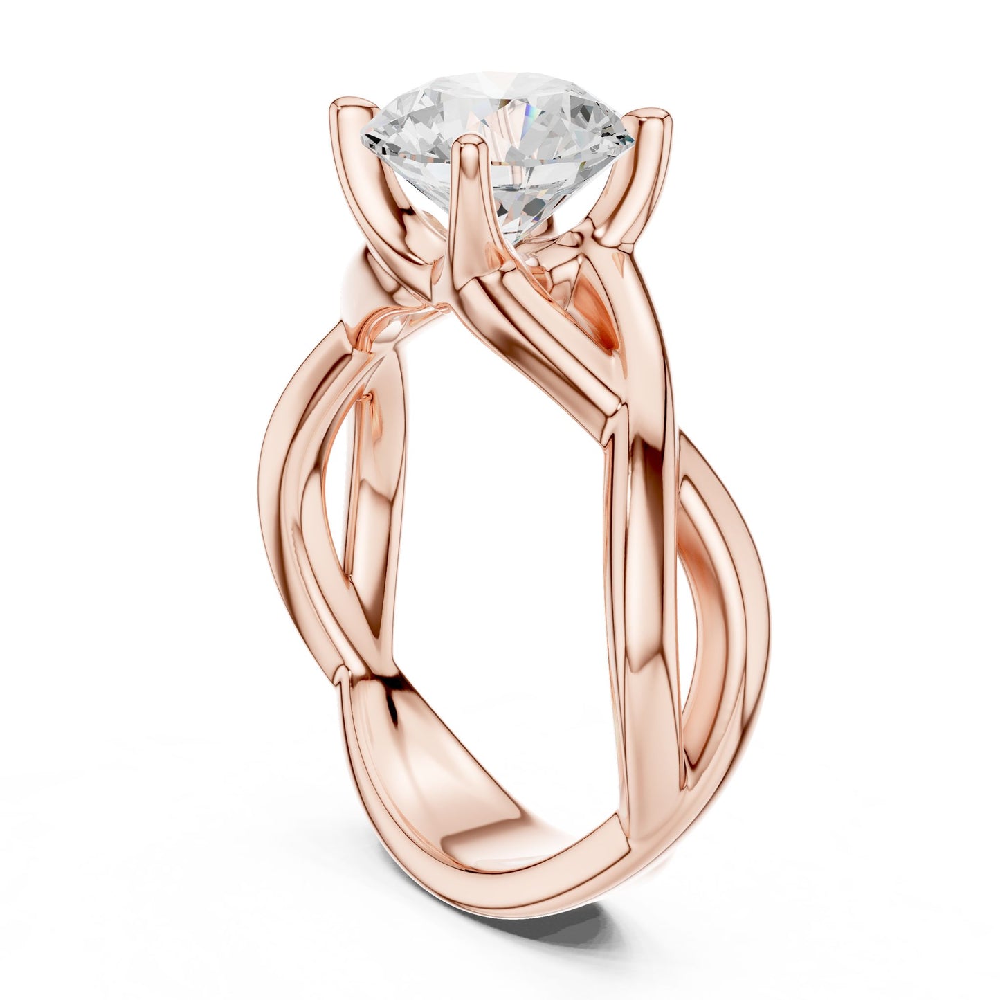 Round Lab Grown Diamond Solitaire Engagement Ring