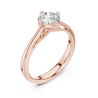 Round Lab Grown Diamond Solitaire Engagement Ring