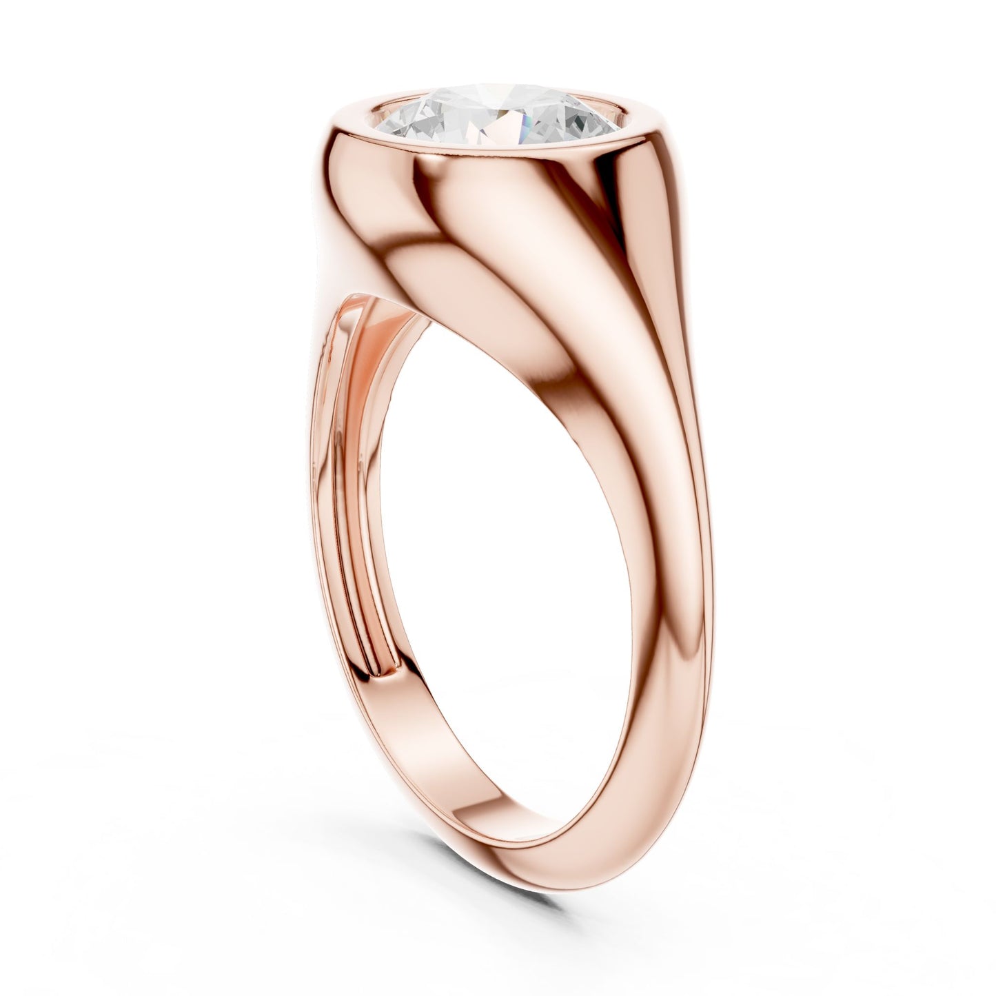 Round Lab Grown Diamond Solitaire Engagement Ring