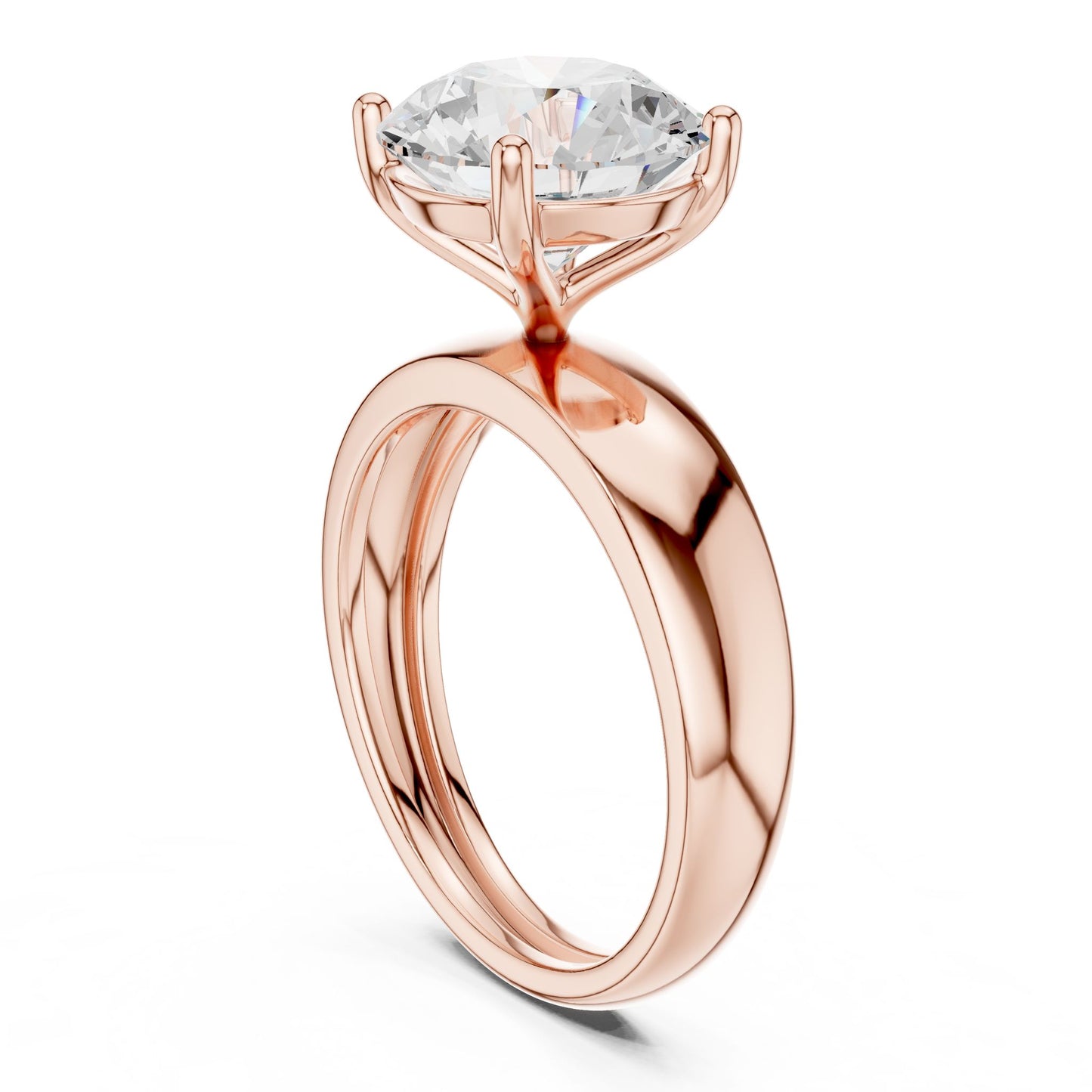 Round Lab Grown Diamond Solitaire Engagement Ring