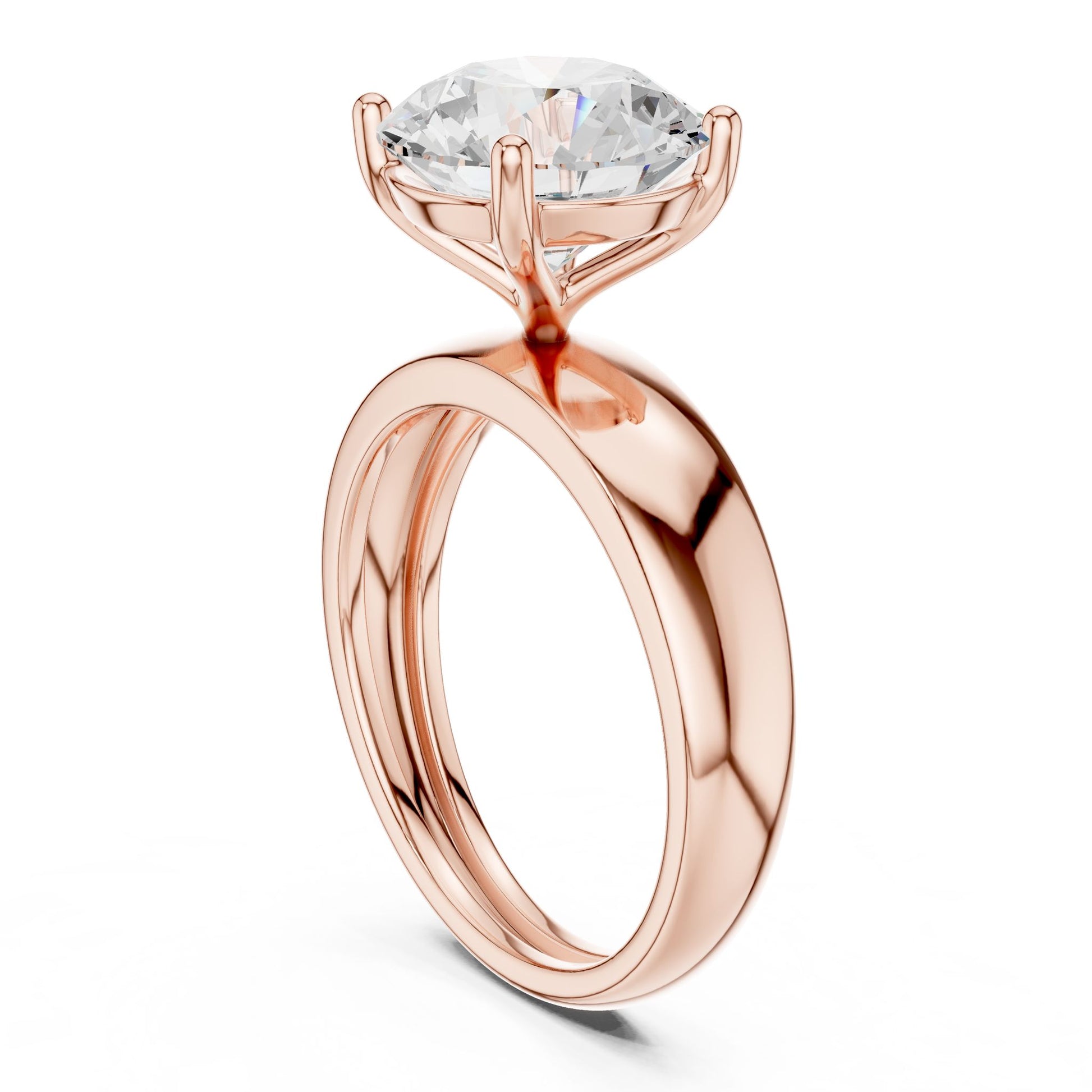 Round Lab Grown Diamond Solitaire Engagement Ring