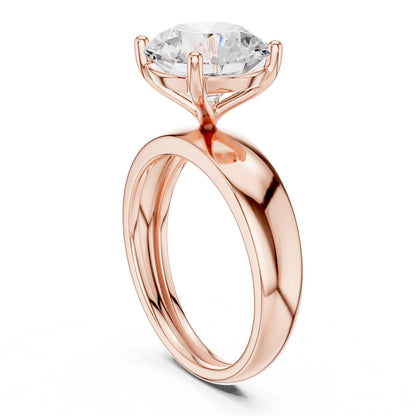 Round Lab Grown Diamond Solitaire Engagement Ring