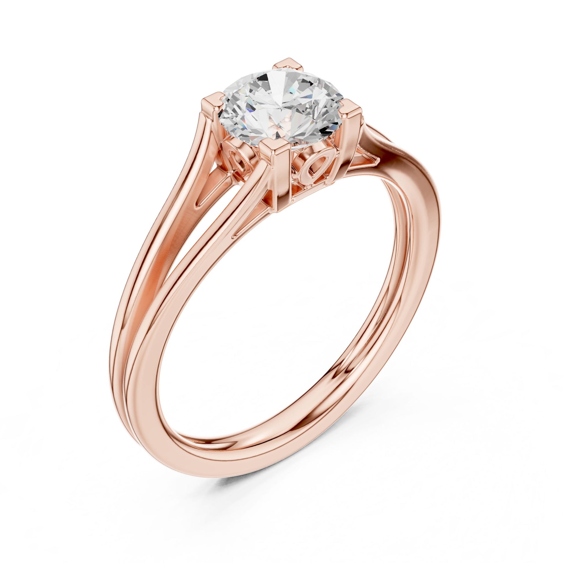 Round Lab Grown Diamond Solitaire Engagement Ring