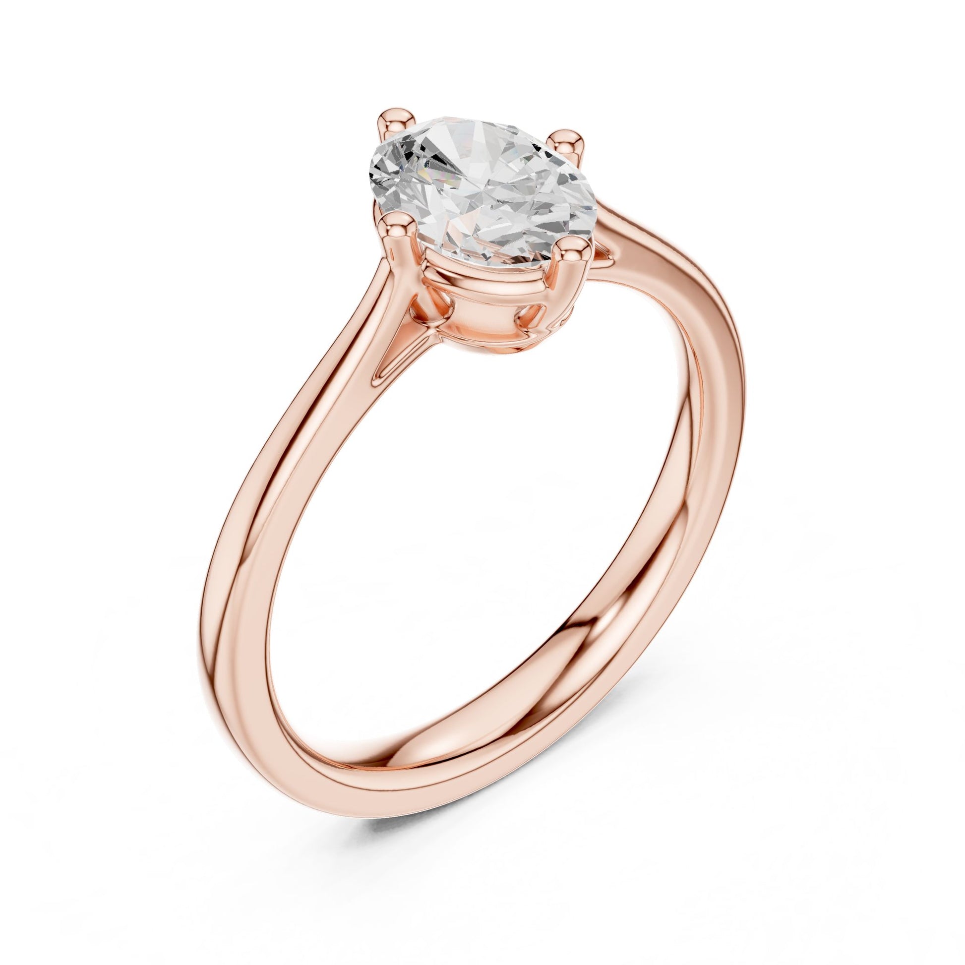 Round Lab Grown Diamond Solitaire Engagement Ring