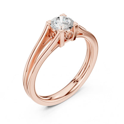 Round Lab Grown Diamond Solitaire Engagement Ring