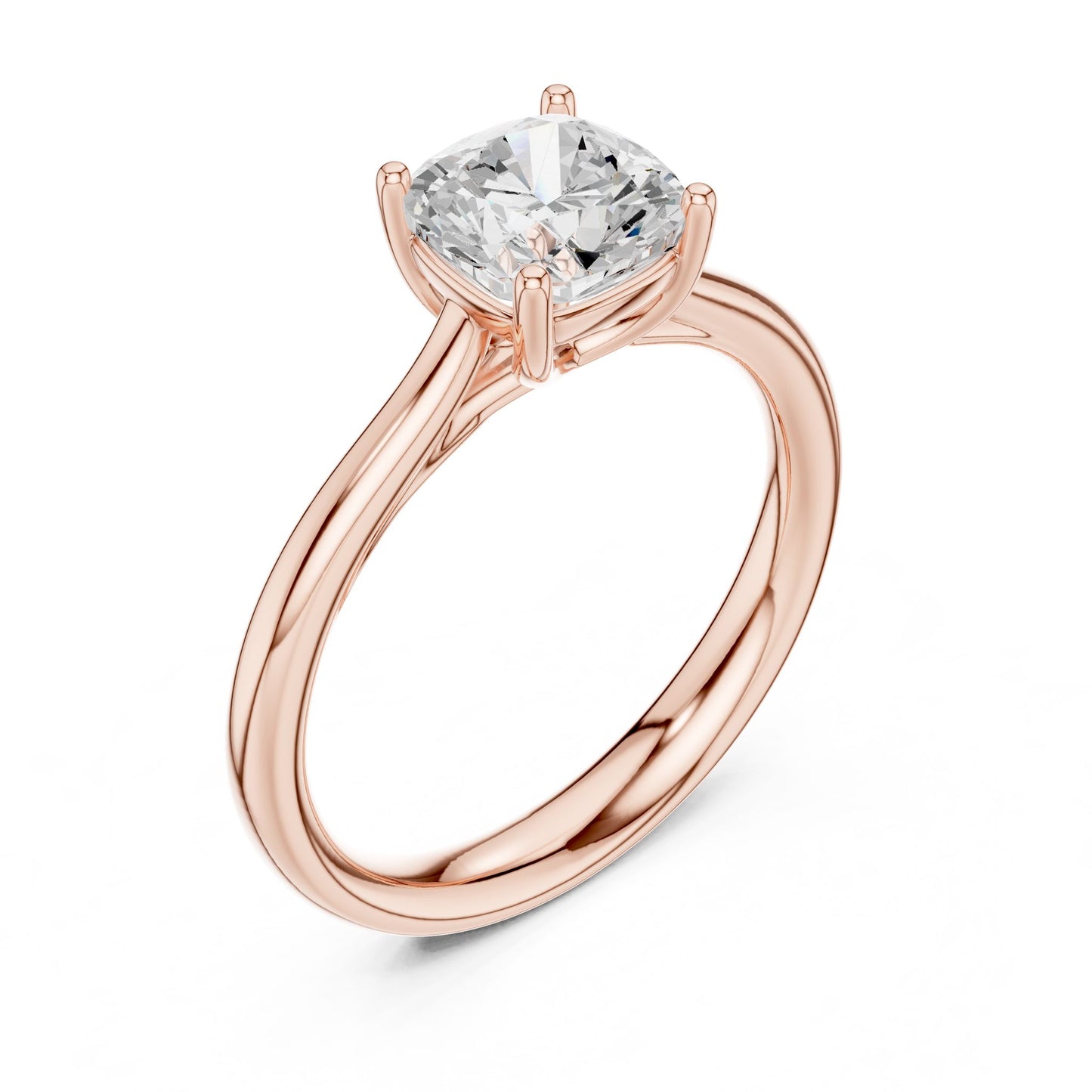 Round Lab Grown Diamond Solitaire Engagement Ring