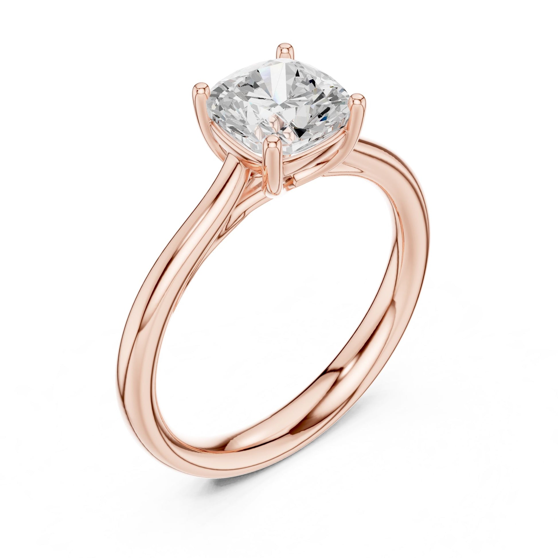Round Lab Grown Diamond Solitaire Engagement Ring