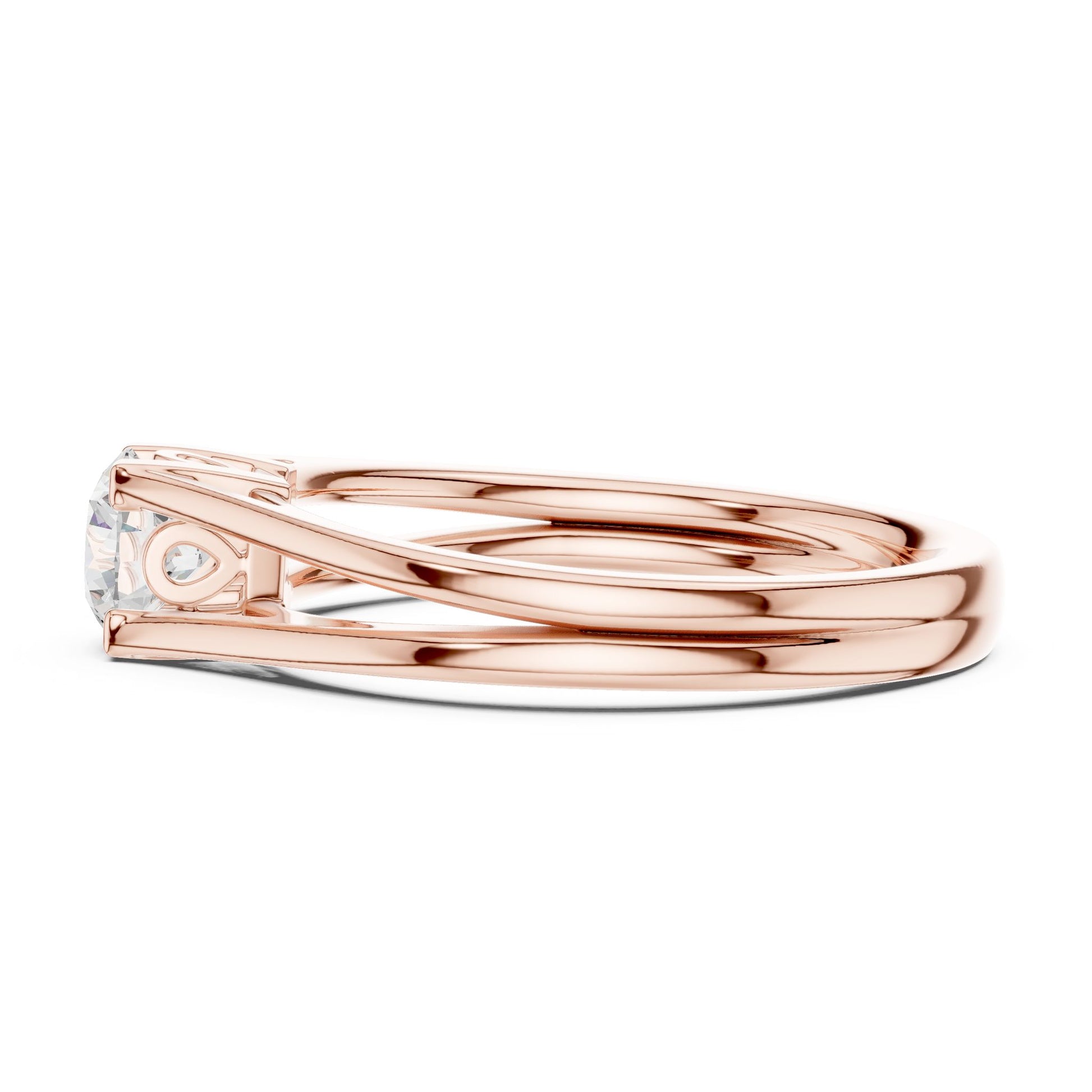 Round Lab Grown Diamond Solitaire Engagement Ring