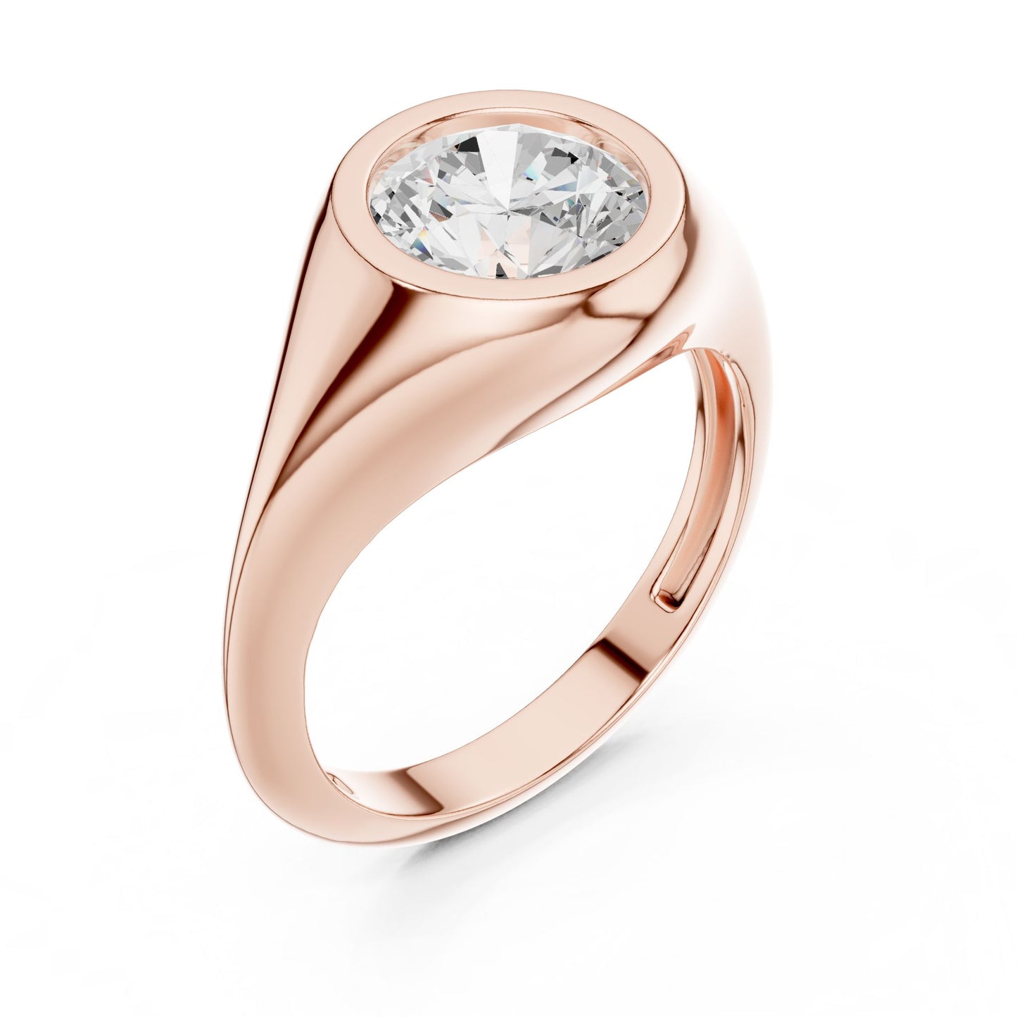 Round Lab Grown Diamond Solitaire Engagement Ring