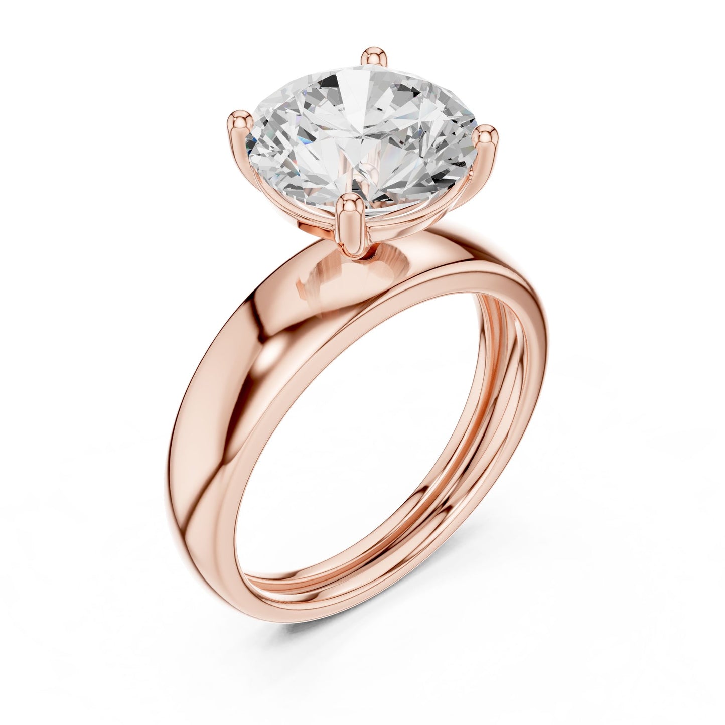 Round Lab Grown Diamond Solitaire Engagement Ring