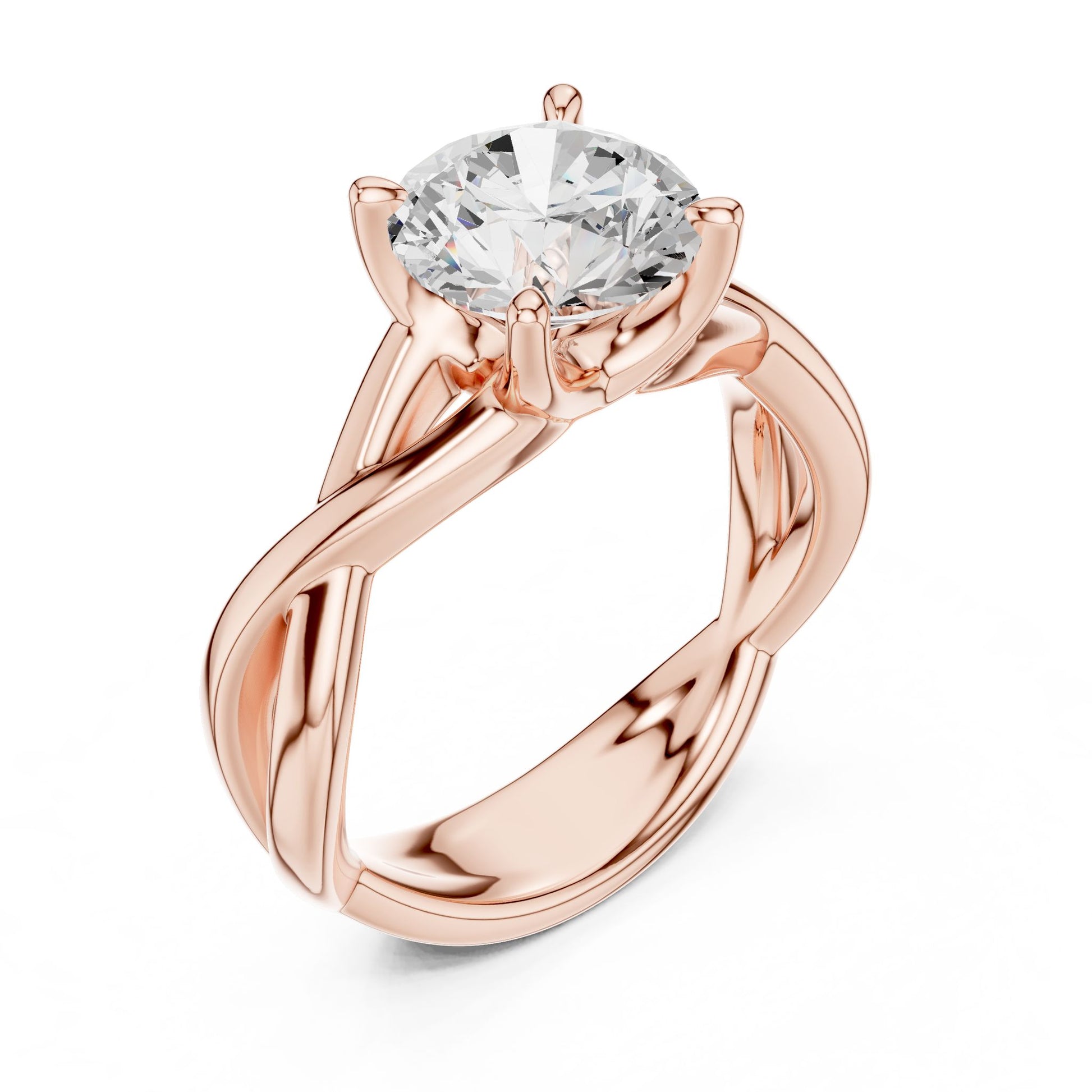 Round Lab Grown Diamond Solitaire Engagement Ring