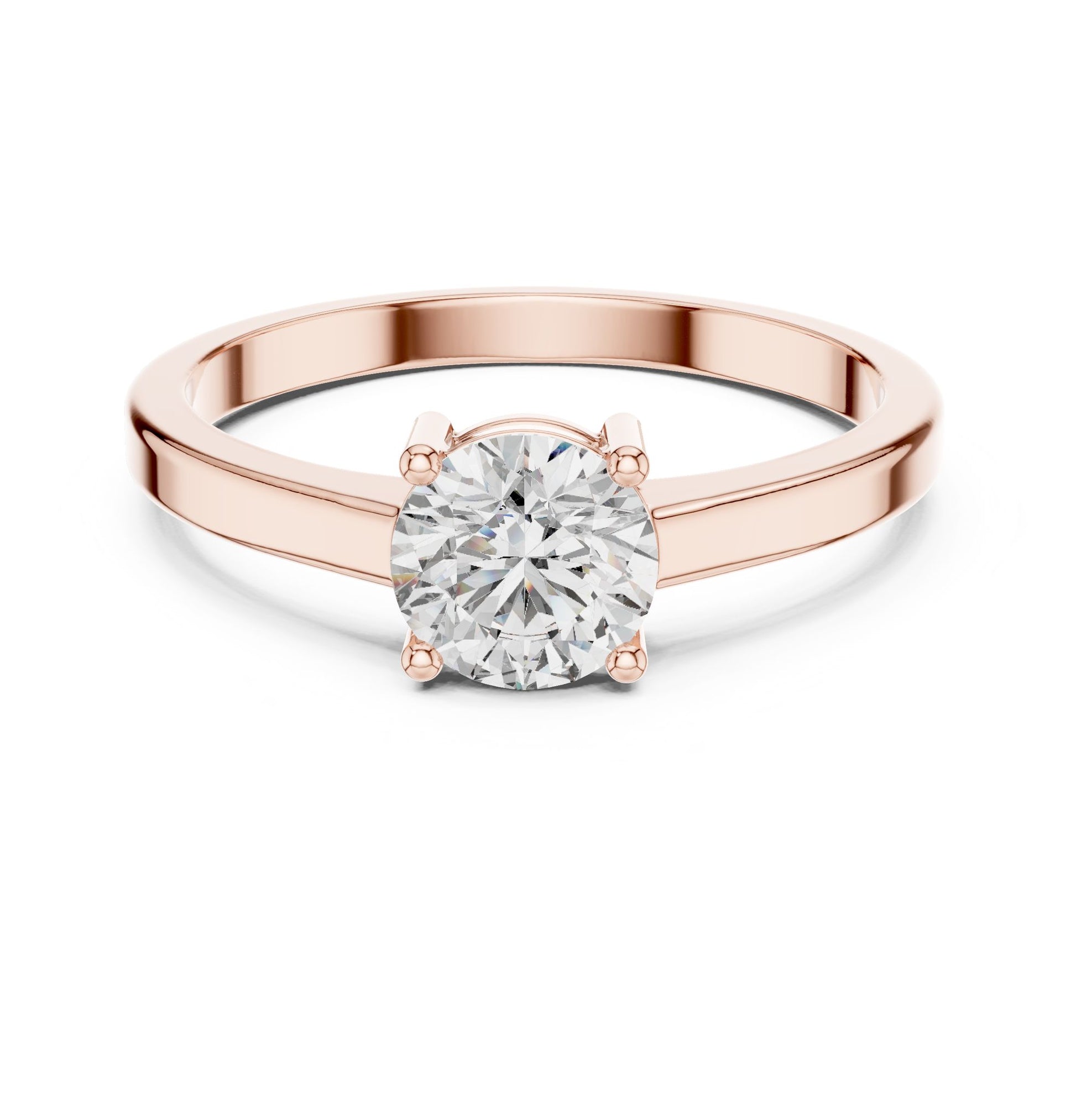 Round Lab Grown Diamond Solitaire Engagement Ring