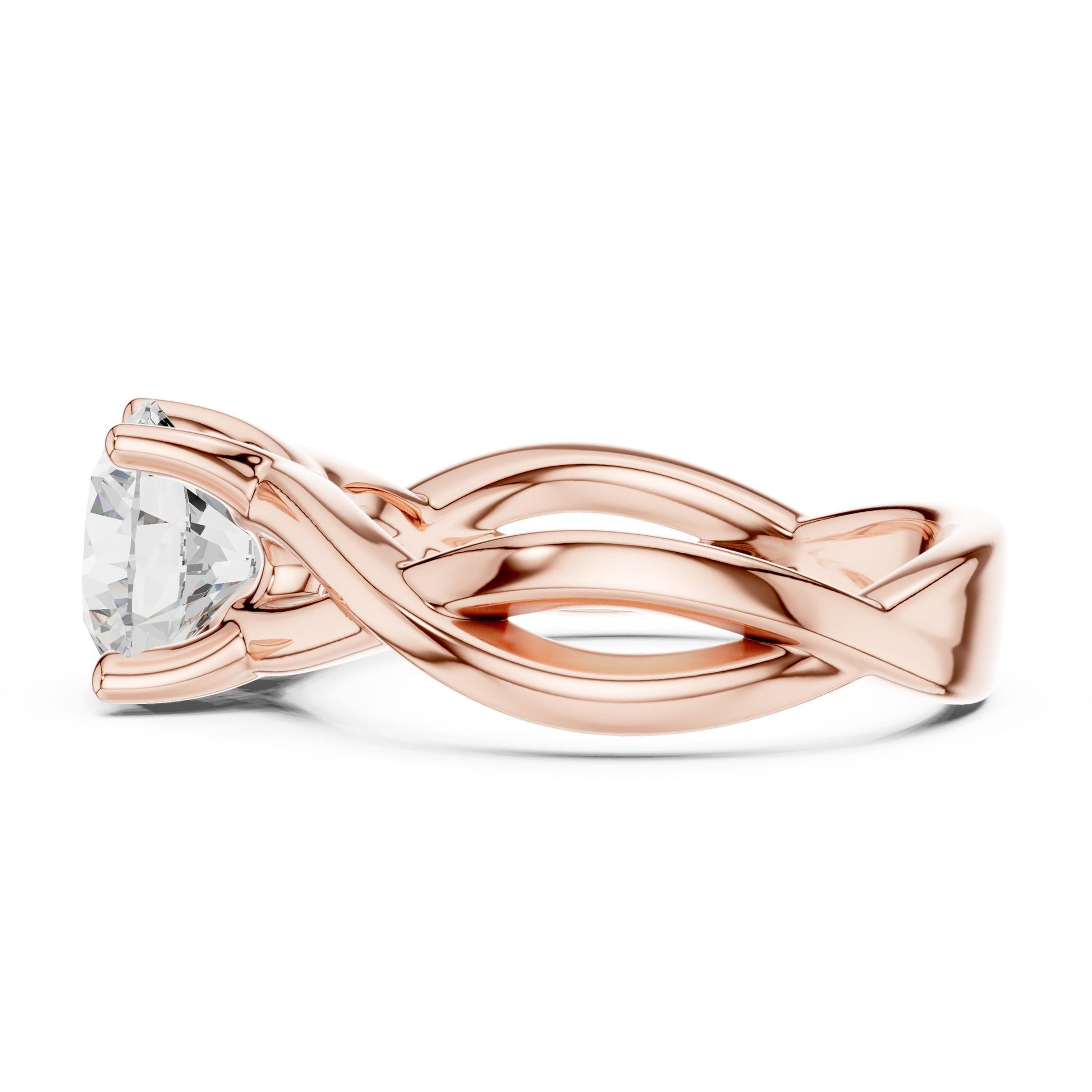 Round Lab Grown Diamond Solitaire Engagement Ring