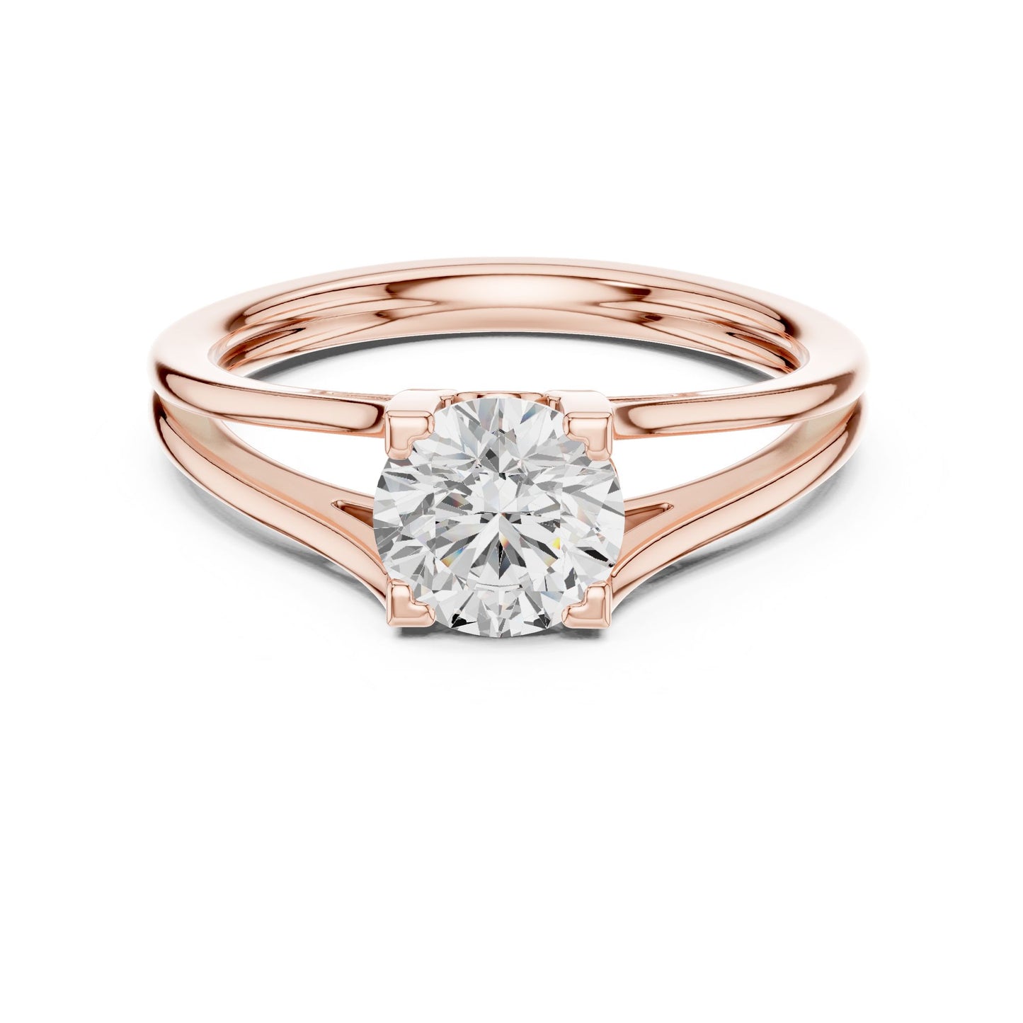 Round Lab Grown Diamond Solitaire Engagement Ring