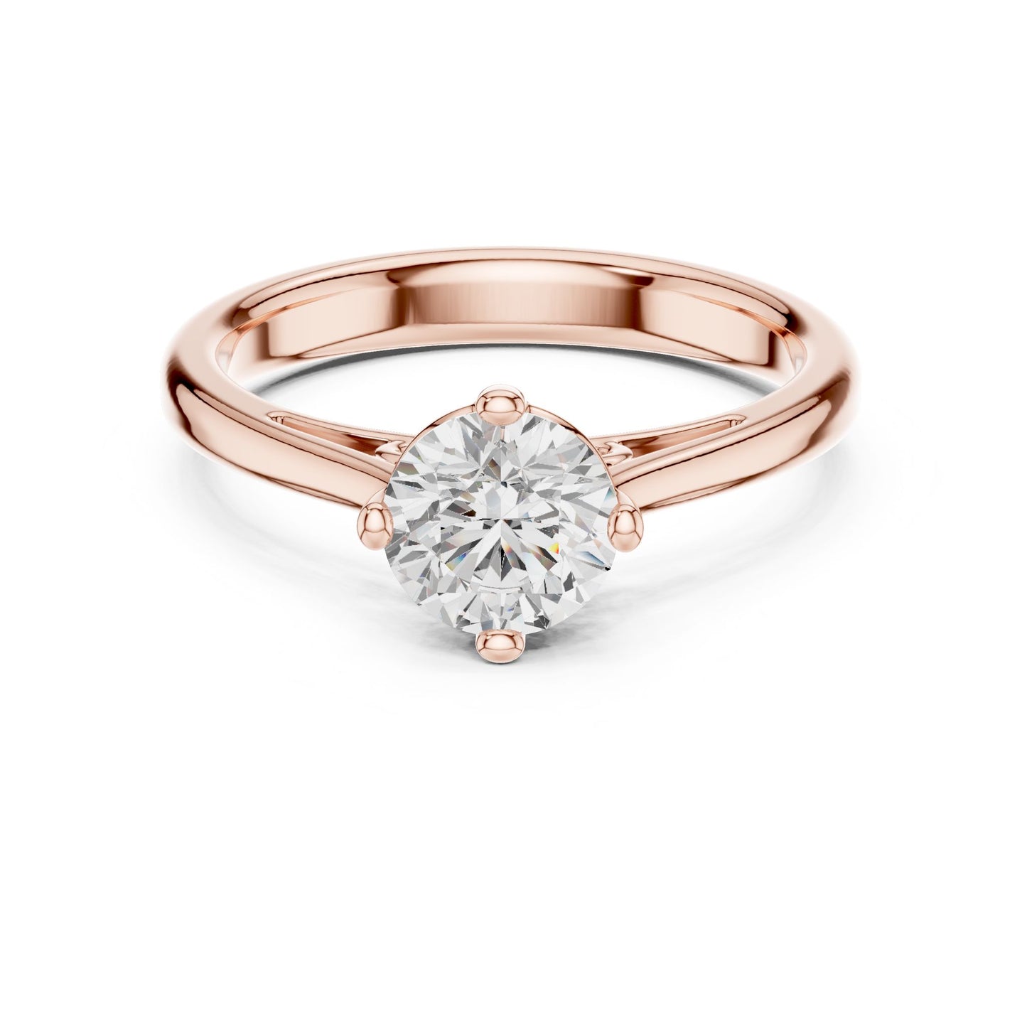 Round Lab Grown Diamond Solitaire Engagement Ring