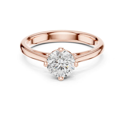 Round Lab Grown Diamond Solitaire Engagement Ring