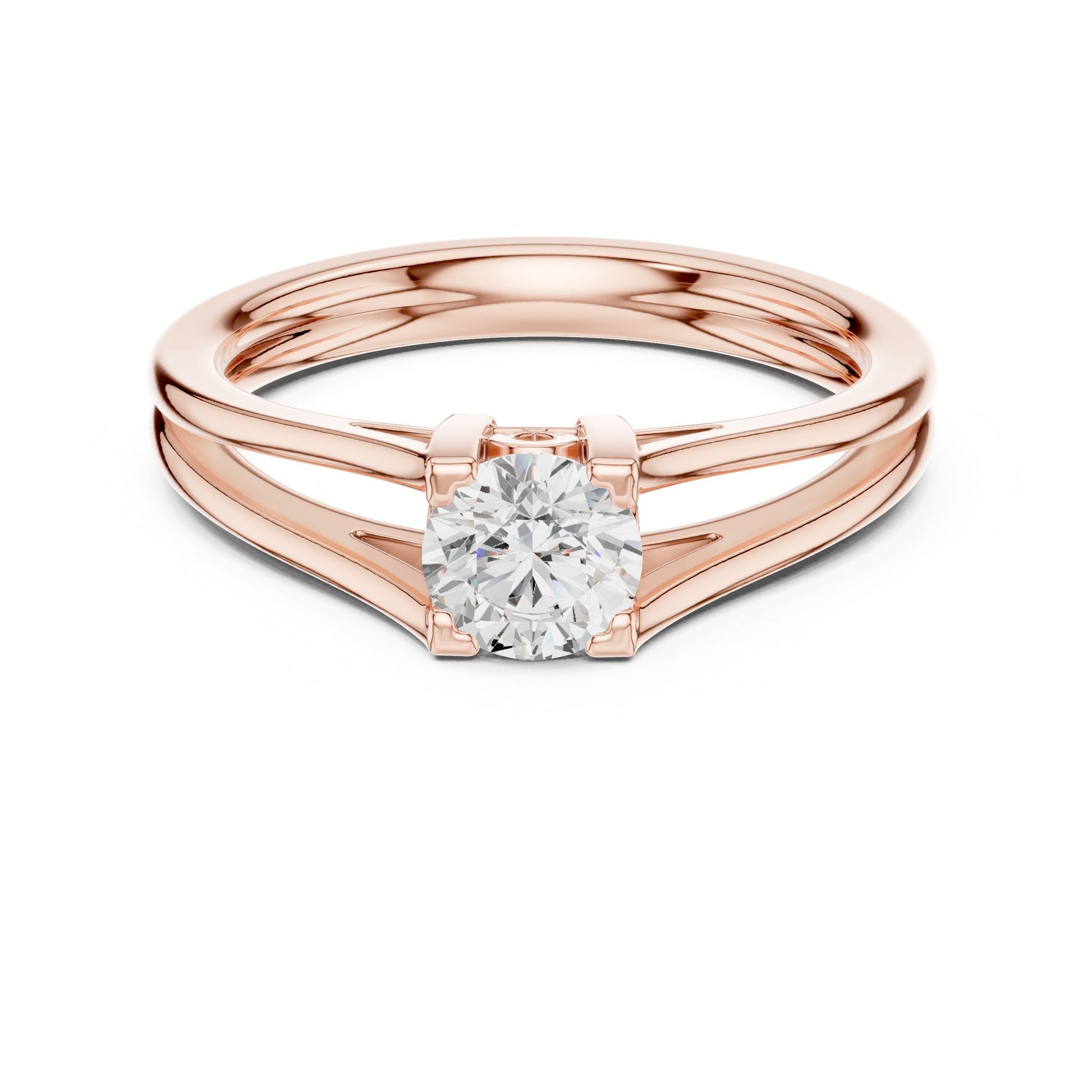 Round Lab Grown Diamond Solitaire Engagement Ring