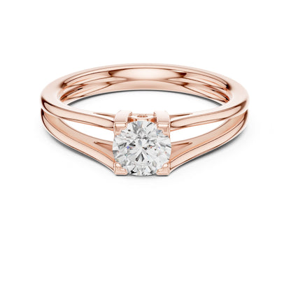Round Lab Grown Diamond Solitaire Engagement Ring
