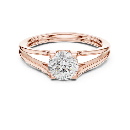 Round Lab Grown Diamond Solitaire Engagement Ring