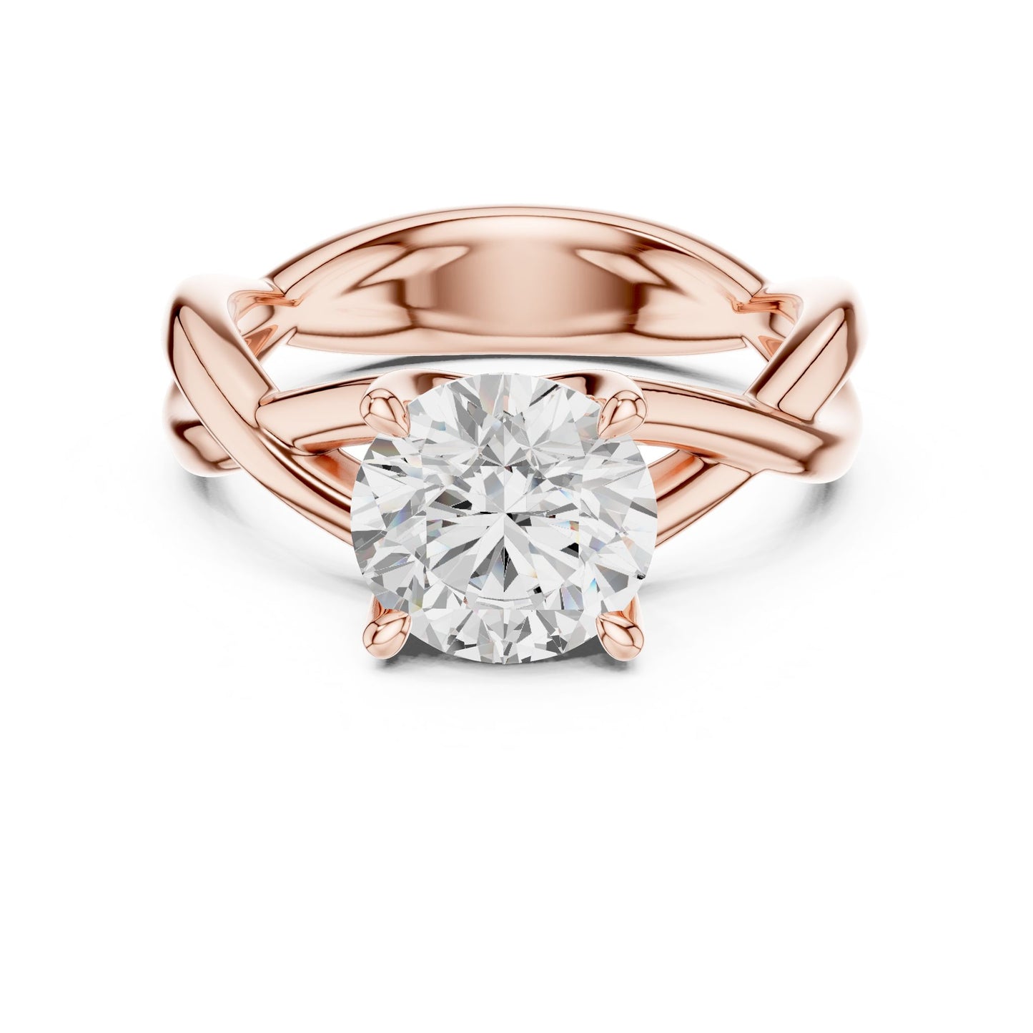 Round Lab Grown Diamond Solitaire Engagement Ring