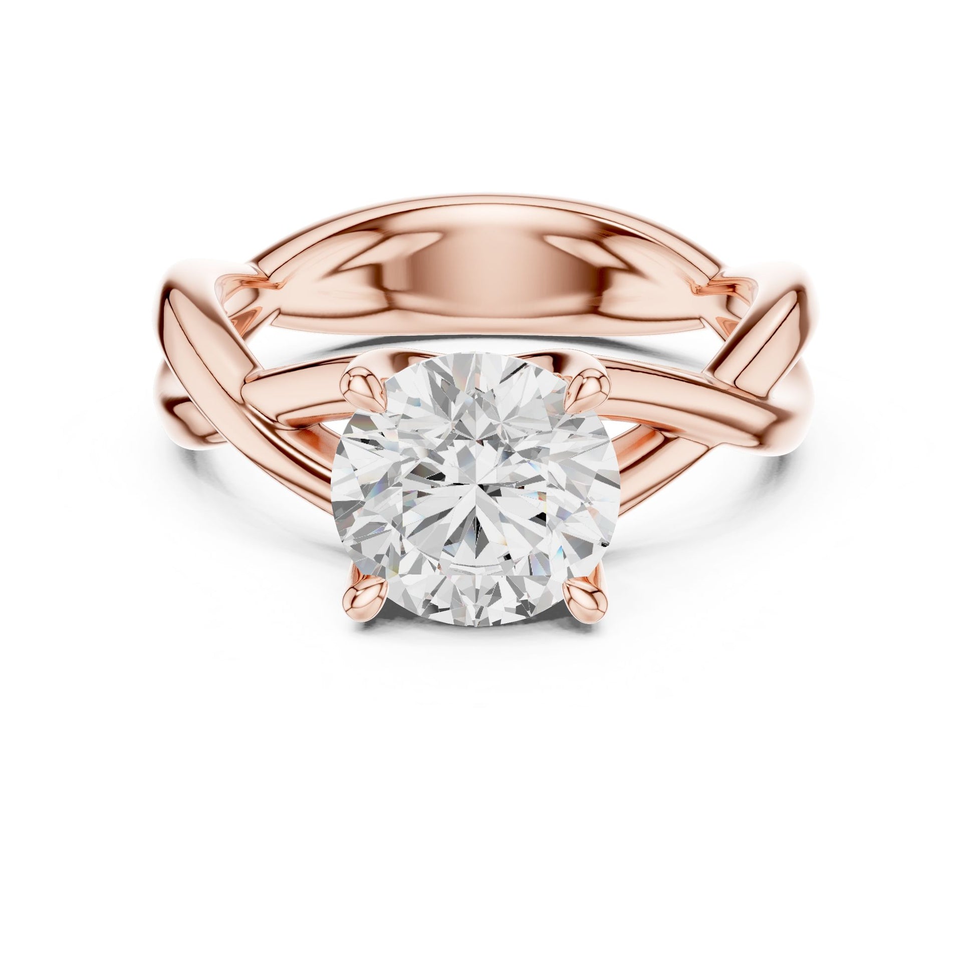 Round Lab Grown Diamond Solitaire Engagement Ring