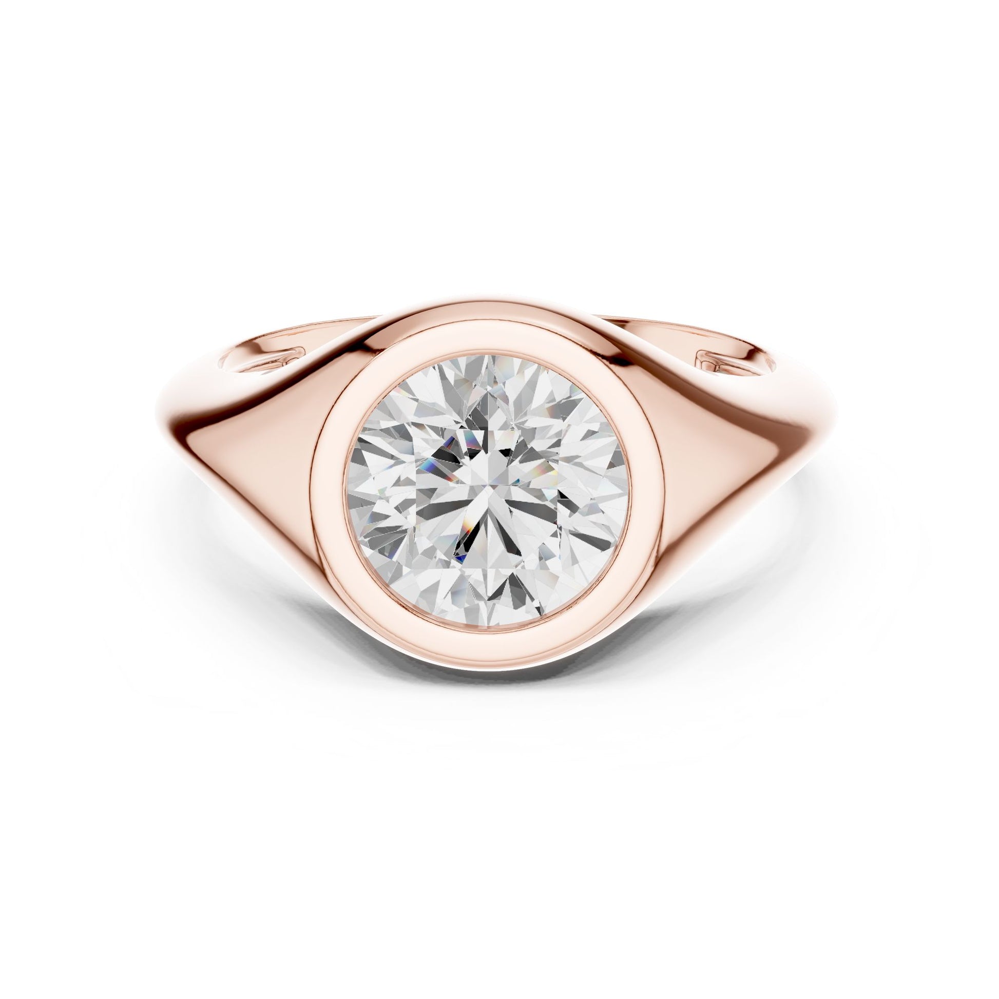 Round Lab Grown Diamond Solitaire Engagement Ring