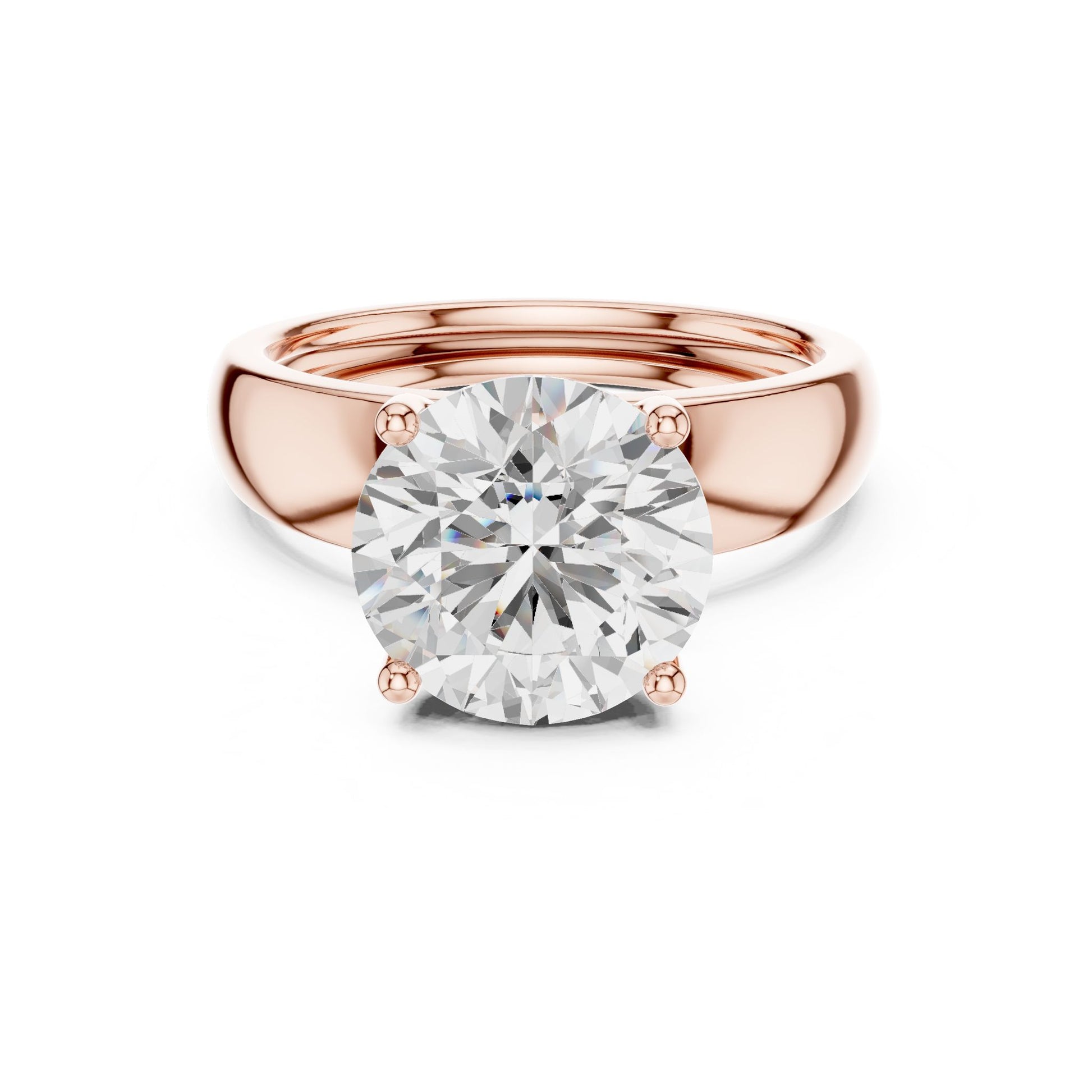 Round Lab Grown Diamond Solitaire Engagement Ring