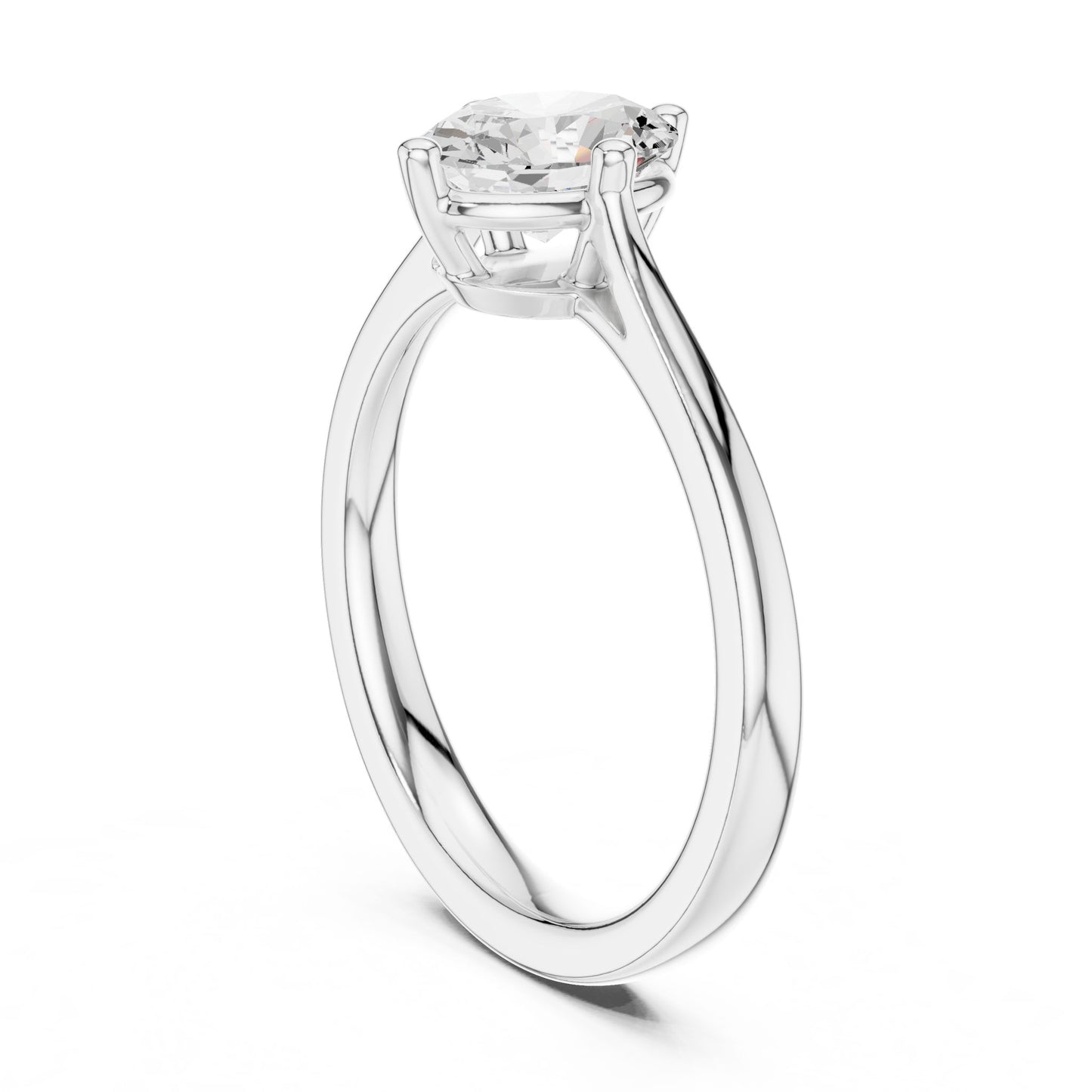 Round Lab Grown Diamond Solitaire Engagement Ring