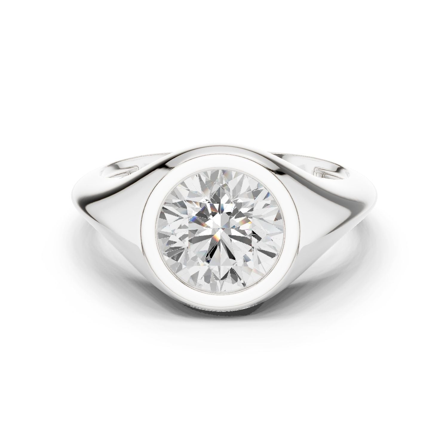 Round Lab Grown Diamond Solitaire Engagement Ring