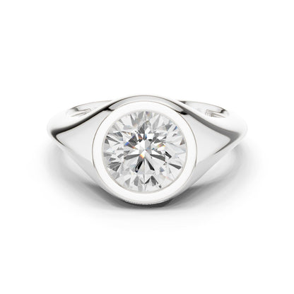 Round Lab Grown Diamond Solitaire Engagement Ring