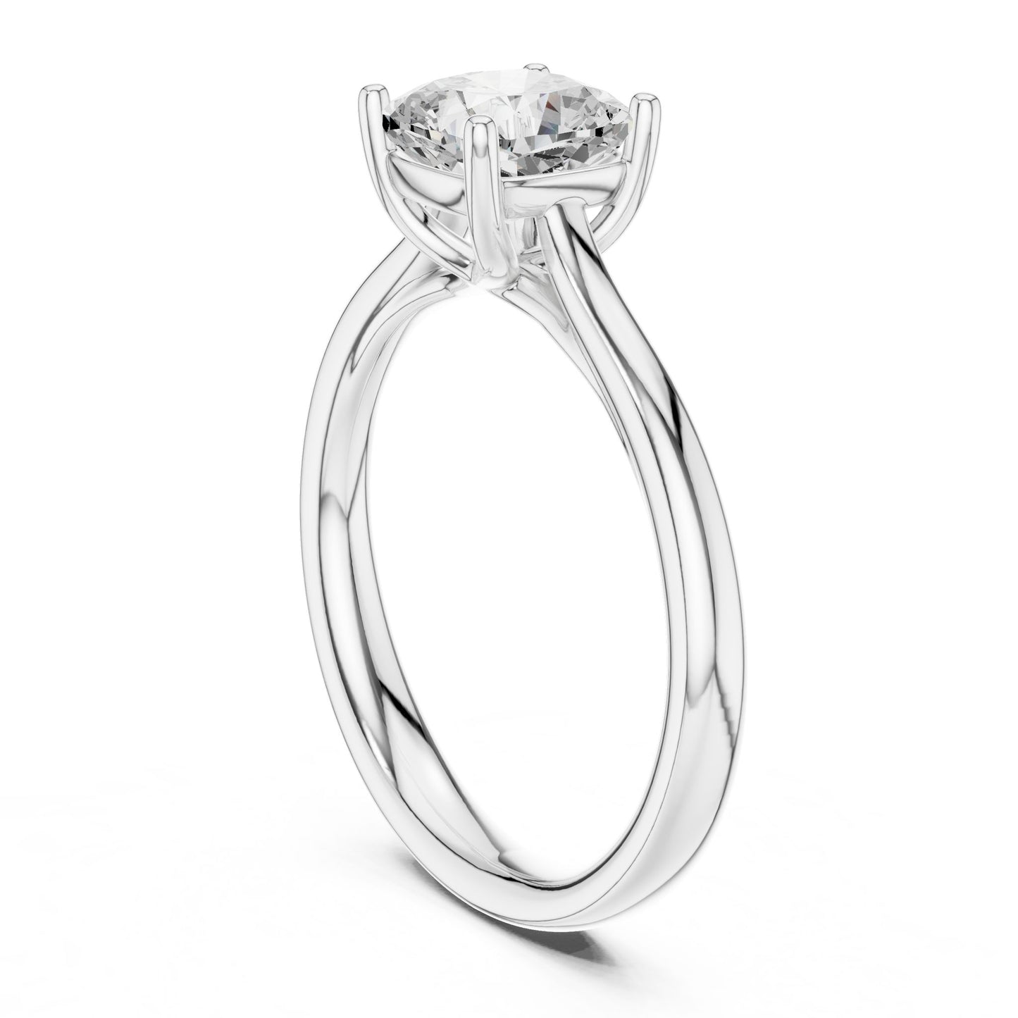 Round Lab Grown Diamond Solitaire Engagement Ring