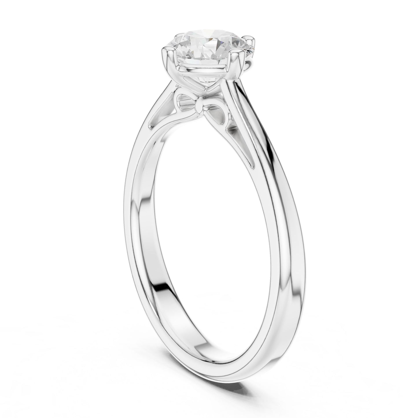 Round Lab Grown Diamond Solitaire Engagement Ring