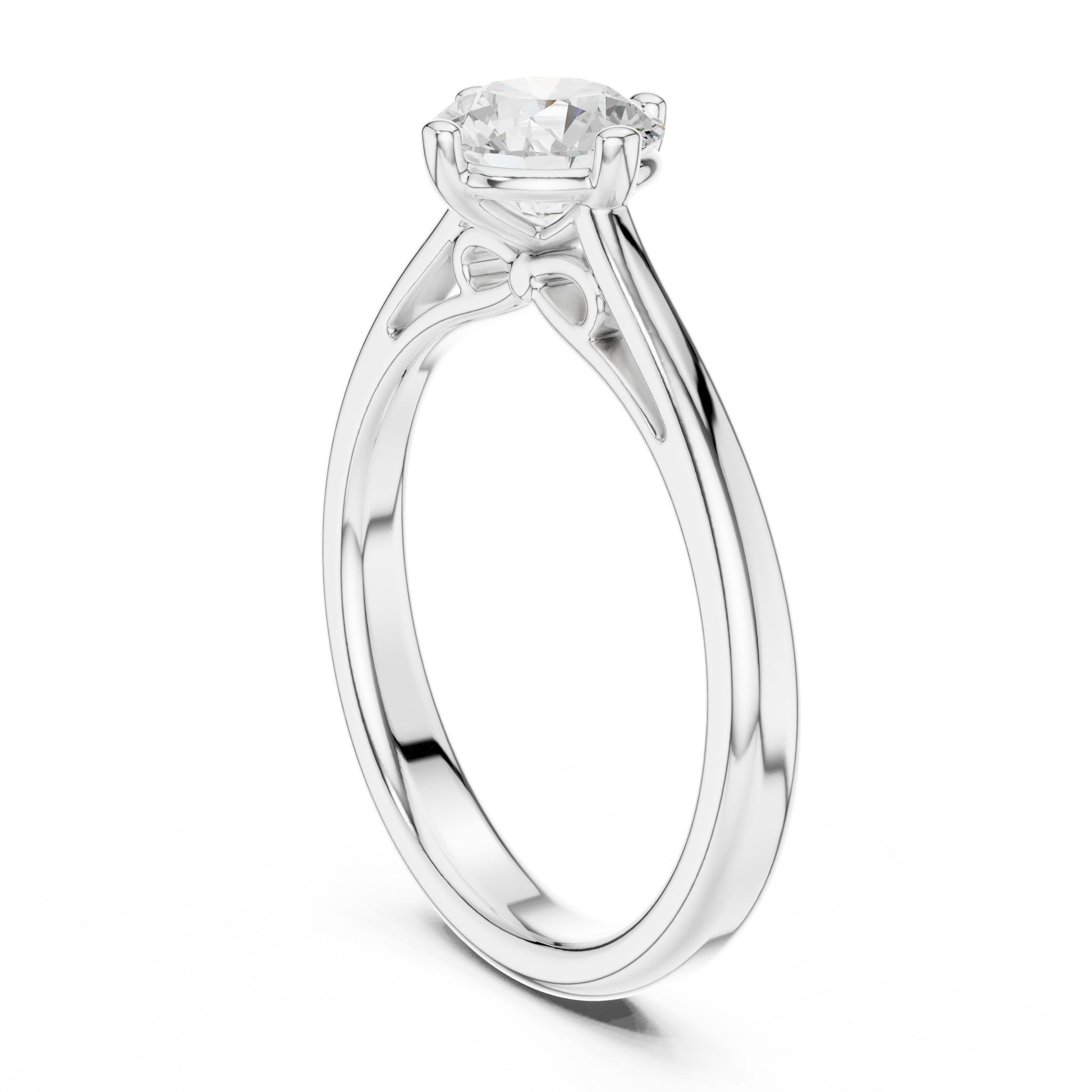 Round Lab Grown Diamond Solitaire Engagement Ring