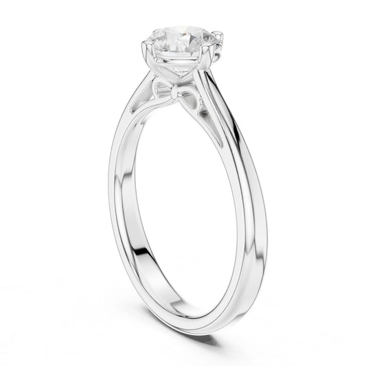 Round Lab Grown Diamond Solitaire Engagement Ring