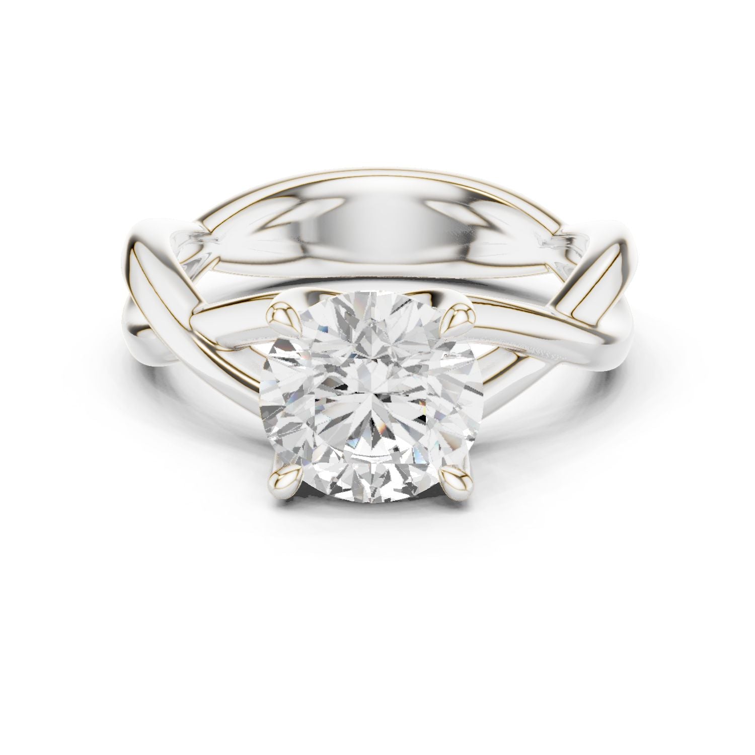 Round Lab Grown Diamond Solitaire Engagement Ring