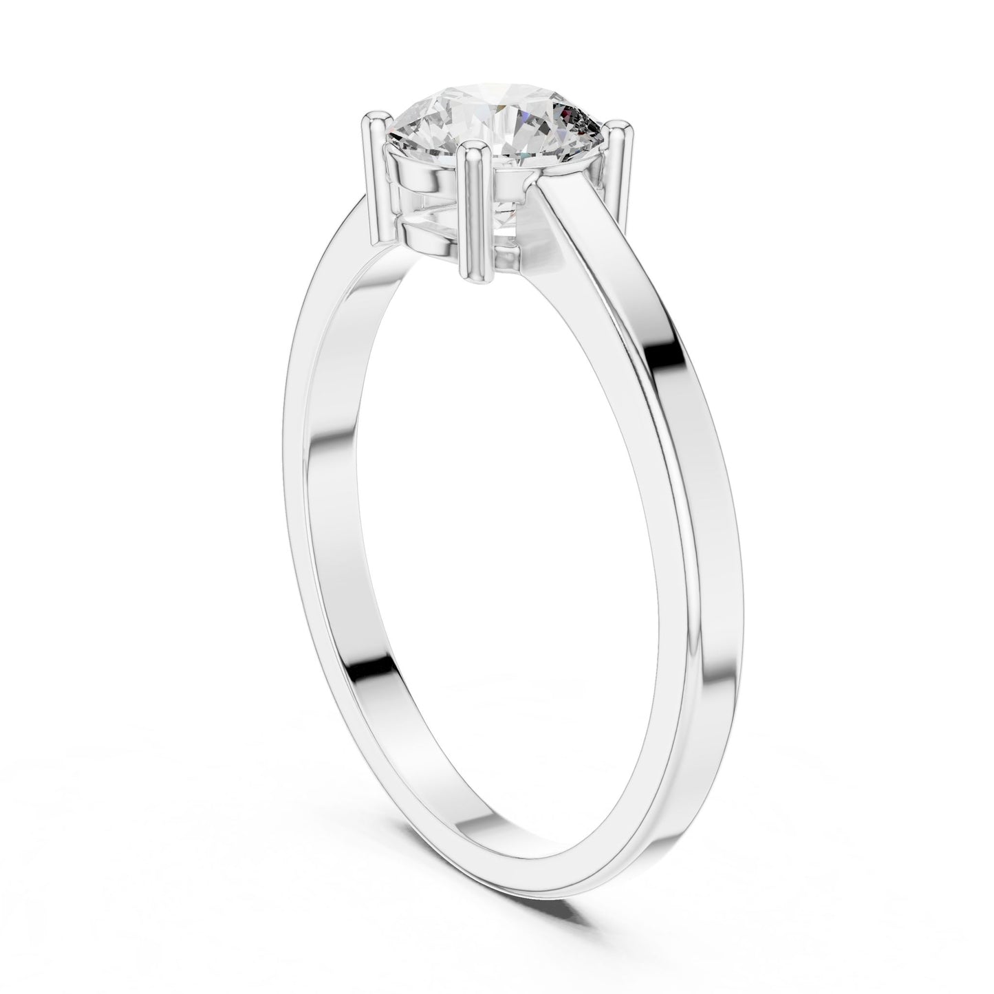 Round Lab Grown Diamond Solitaire Engagement Ring
